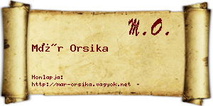 Már Orsika névjegykártya